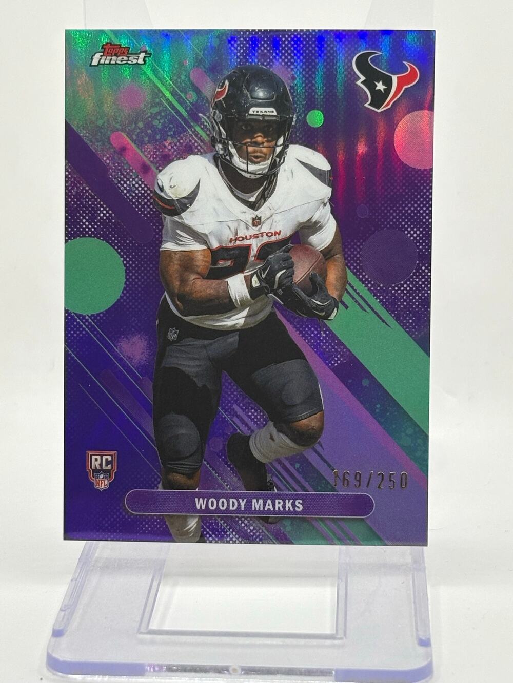 2025 Topps Finest Woody Marks Rookie Purple Refractor 169/250 SP Texans RC